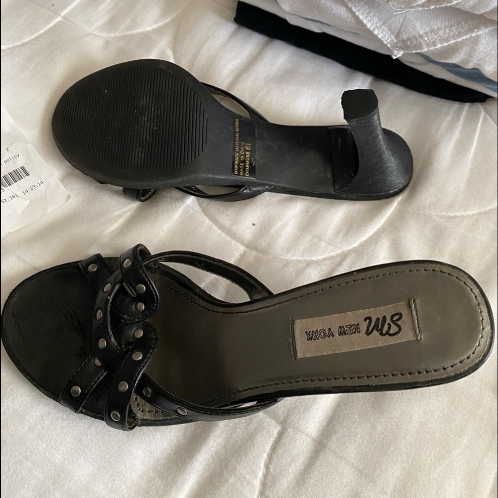 SM New York Black Slip On Heels